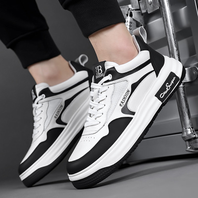 新款小白鞋男真皮休闲鞋板鞋男士透气韩版潮流百搭欧洲站小皮鞋