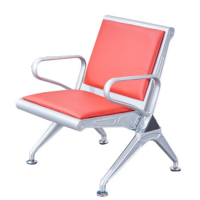 锦北 钢制排椅机场椅加固加厚长椅候诊椅连排输液等候椅A款单人位皮面