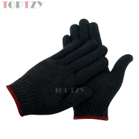 toptzy TZ5071821 劳保手套棉线手套耐磨手套 F款12双黑色