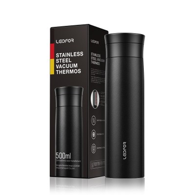 茶水分离保温杯大容量男士磨砂商务泡茶杯水杯鼠年杯子三维工匠磨砂黑500麋鹿