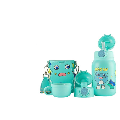 (免费刻字)探险jojo杯具熊儿童保温杯带吸管儿童水杯316不锈钢内胆户外运动系列儿童保温壶530mlBEDDYBEAR