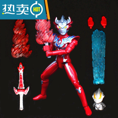 奥特曼玩具泽塔变身器武器手办拼装可动人偶暗黑赛罗迪迦欧布捷德真智力豪华配件版泰迦+送人偶+贴纸动漫
