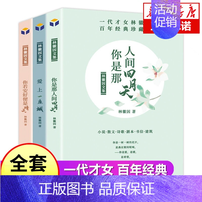[正版]全套3册林徽因文集 你是那人间四月天 你若安好便是晴天 爱上一座城 诗集散文小说作品全集 民国三大才女之一女性人