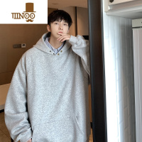 YANXU卫衣男士440克纽扣连帽套头上衣美式复古宽松休闲外套