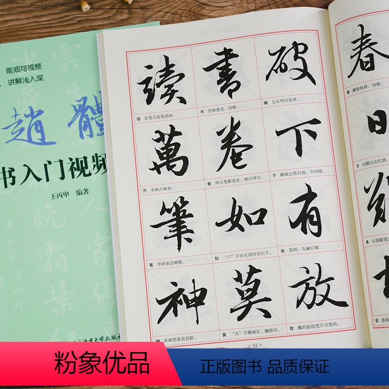 [正版]赵体行书入门视频教程 赵孟俯小楷道德经洛神赋 初学者练字帖练字成年男成人大集字书法全集 北京体育大学出版社 行