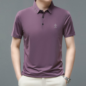 男士冰丝polo衫薄款短袖翻领t恤男中年休闲凉感速干男装体恤