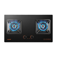 Haotaitai家用燃气灶具5.2KW大火力烟灶联动左右独立定时保洁炉头可调节底盘X402升级款X402L天然气