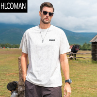 HLCOMAN 220克短袖T恤男美式复古扎染体恤夏季插肩袖五分上衣