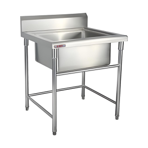 厨房用201#1.2mm不锈钢单星水池450*450*800+150mm