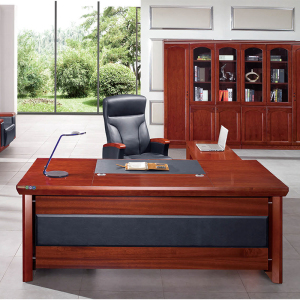 慧采云 办公家具大班台油漆老板桌椅经理桌主管桌办公桌贴实木皮1.8米含柜