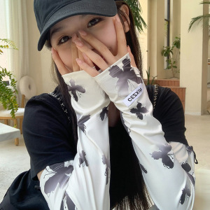 宽松冰丝冰袖女夏季2025新款防紫外线开车骑行遮阳护手臂防晒袖套3759A