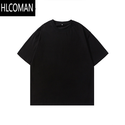 HLCOMAN300g短袖T恤男夏季潮牌宽松纯色圆领打底衫上衣