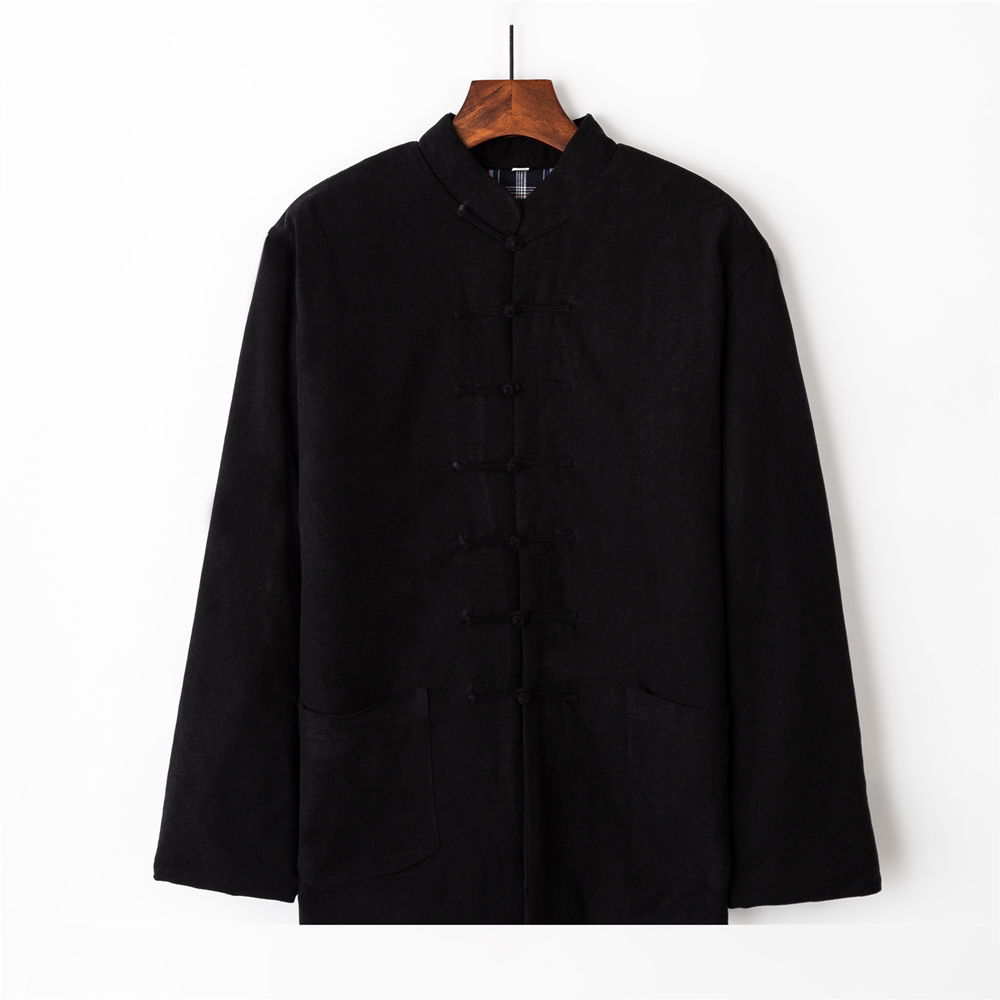 new lake祥瑞唐纯棉老粗布唐装男士中式加厚棉衣外套保暖居士禅服棉袄
