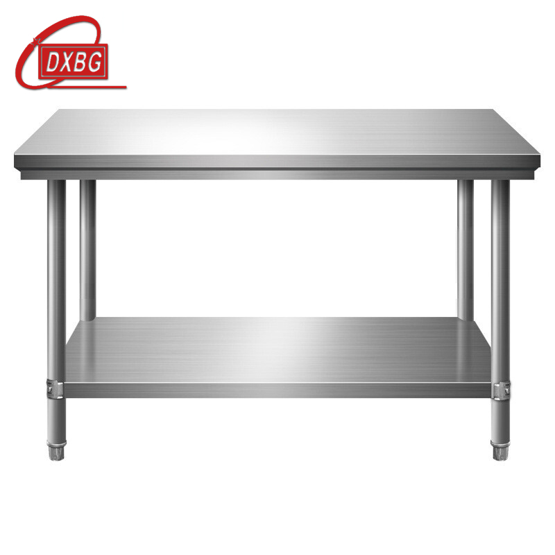 DXBG201不锈钢工作台双层置物架厨房操作台100*80*80cm