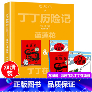 双册装-丁丁在西藏&蓝莲花 [正版]大开本丁丁历险记全套4辑双册装漫画故事书全集二年级比利时埃尔热中国少年儿童出版社非注