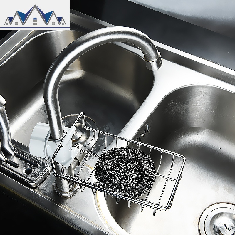 厨房水龙头置物架塑料可旋转新款夹式水收纳挂篮沥水抹布架 三维工匠