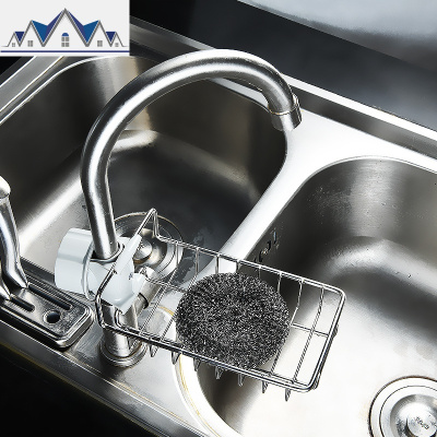 厨房水龙头置物架塑料可旋转新款夹式水收纳挂篮沥水抹布架 三维工匠