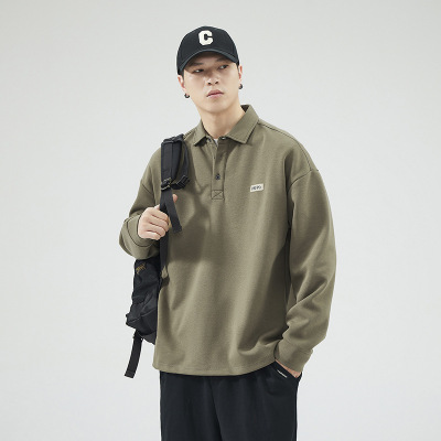 |秋季新款韩版潮流男士卫衣休闲运动宽松纽扣套头卫衣男