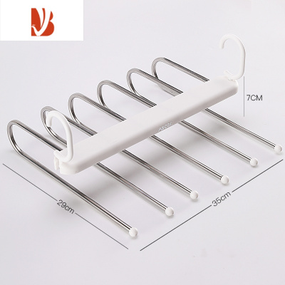 三维工匠魔术裤架裤子收纳器裤夹多折叠衣架专用不锈钢多层家用挂架
