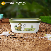 FUJIHORO 日本进口珐琅保鲜盒饭盒便当盒储藏盒带盖搪瓷姆明联名款 姆明保 鲜盒 小号 0.65L保鲜盒
