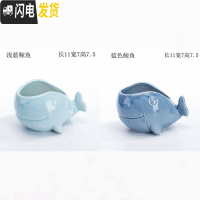 三维工匠创意个性中大小号口径北欧风蓝色家用可爱多肉花盆陶瓷器 鲸鱼盆一对 中等花盆容器