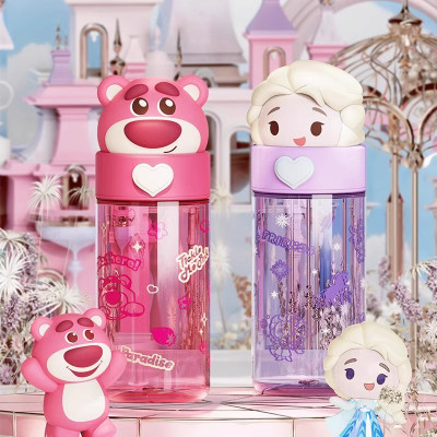 艾可思tritan水杯2024新款女迪士尼高颜值夏天便携运动塑料杯户外随手水杯