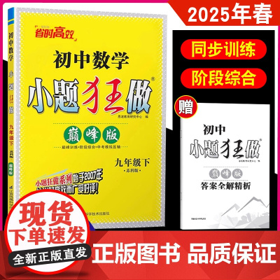2025春新版恩波教育 初中数学小题狂做九年级下册 巅峰版苏科版 9年级下册同步中考复习资料附赠答案解析 江苏凤凰科学技