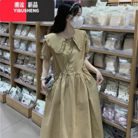 YIBUSHENG短袖娃娃领衬衫裙15初中学生13少女生12岁女大童甜美连衣裙子季