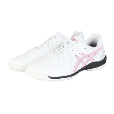 ASICS足球训练鞋男子五人制宽版防滑TF人造草EVA缓震鞋白粉拼色