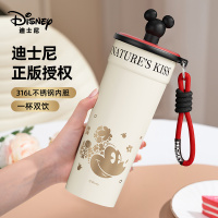 迪士尼保温杯大容量双饮杯吸管式水杯女生新款2024高颜值上学专用