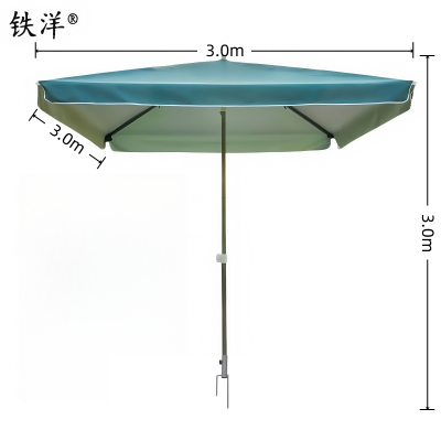 铁洋 墨绿四方户外遮阳雨棚 钢叉款3.0m*3.0m 把