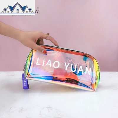 潮人镭射网红化妆包女ins风便携收纳包超火小号防水旅行洗漱袋 三维工匠