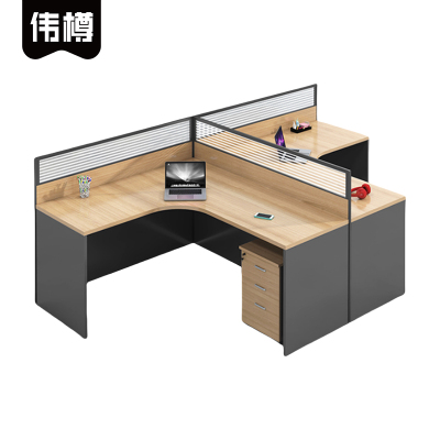 伟樽员工屏风工位双人位带柜240*140*110cm套
