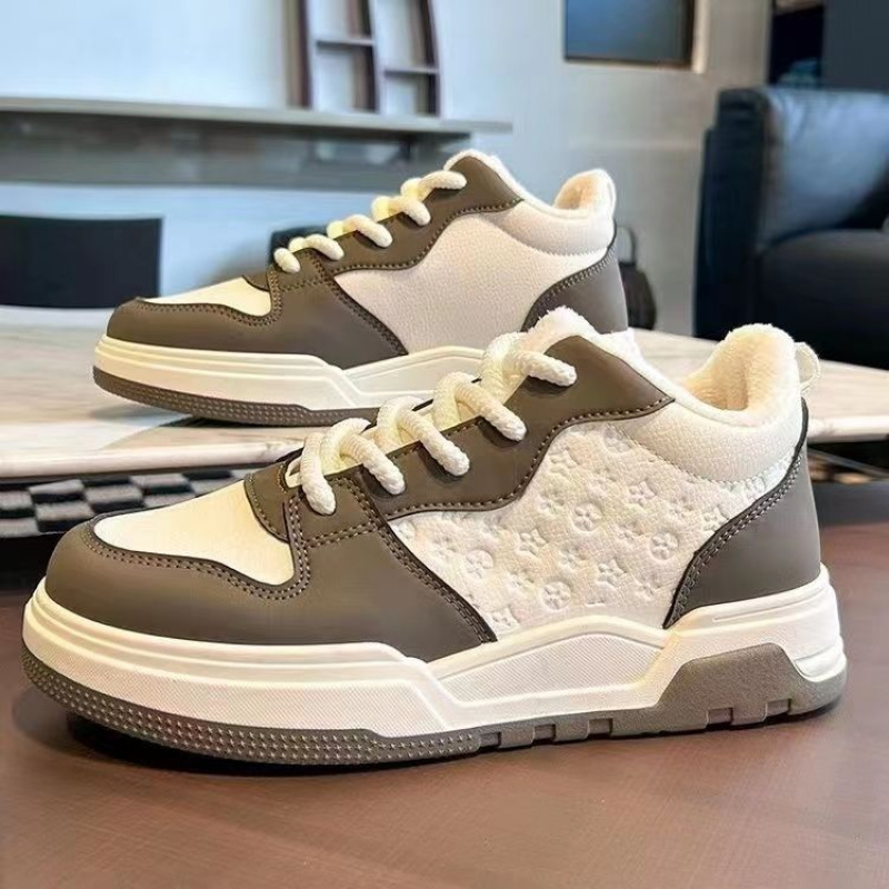 女士高帮鞋新款冬季加绒学生棉鞋潮百搭休闲厚底时尚鞋