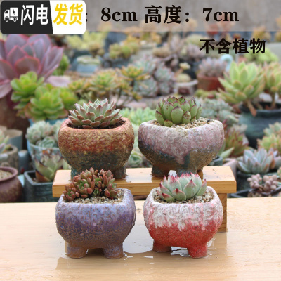 三维工匠麦饭石花盆粗陶透气老桩盆大口径拼盘吸水花盆手工复古冒汗盆 麦饭石小方4个 大花盆容器