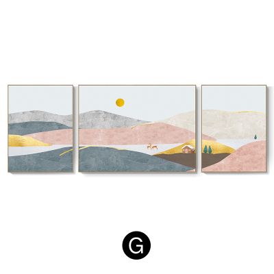 新房装饰画北欧轻奢抽象客厅沙发背景墙装饰画餐厅简约卧室G95*70一幅50*70两幅（适合3米沙发）亚钛黑（铝合金框