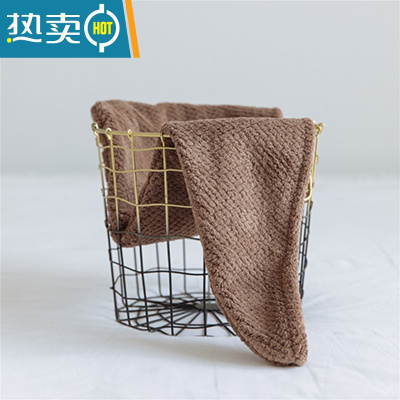 敬平干发帽女可爱韩国吸水速干加厚包头巾干发巾沐浴帽擦头发器 咖啡色(单层)