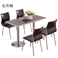 东升顺连锁快餐店桌椅简约肯德基汉堡店黑色桌椅1200*600*750