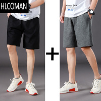 HLCOMAN男士新款2022运动裤睡裤五分裤中裤纯色三杠百搭休闲跑步短裤