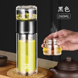 富光茶水分离泡茶杯双层玻璃杯子男女便携茶杯高档透明保温水杯