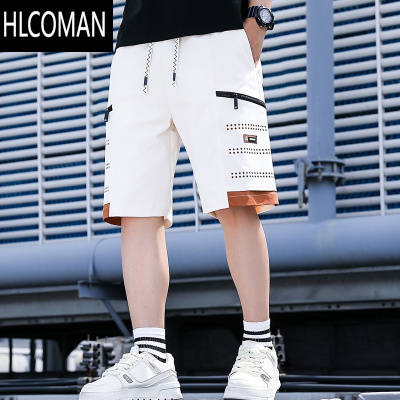 HLCOMAN沙滩短裤男夏季篮球跑步运动五分裤外穿薄款潮牌直筒宽松休闲中裤