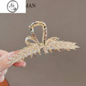 JiMi高级感简约蝴蝶结抓夹女大号后脑勺盘发鲨鱼夹麦穗发夹