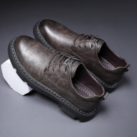 厂家批发新款真皮休闲商务皮鞋男轻便透气防滑复古工装鞋