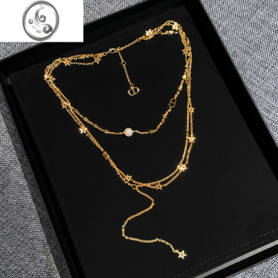 JiMi多层叠戴星星金色长款项链女款轻奢小众高级感小香风气质锁骨颈链