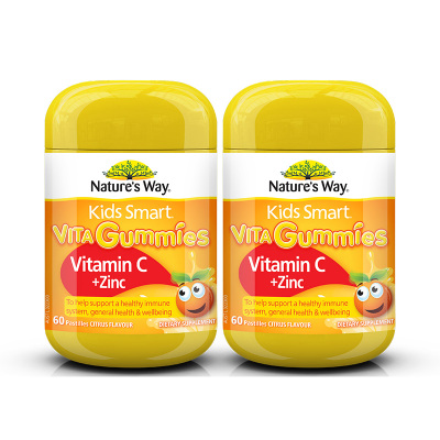2件装|Nature's way 佳思敏 儿童维生素C+锌软糖 60粒/瓶