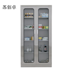 苏佰卓文件柜不锈钢柜子储物柜资料柜档案柜带锁文件柜201通玻文件柜