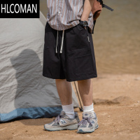 HLCOMAN夏季工装透气短裤男款潮牌运动宽松休闲裤山系复古美式潮流裤子男