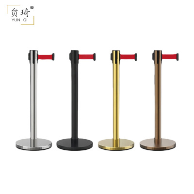 贠琦线栏杆伸缩带隔离带围栏不锈钢警戒警示柱隔离线排队护栏