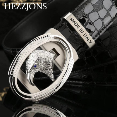 赫泽琼斯HEZZJONS皮带男真皮腰带进口意大利牛皮裤腰带青年休闲鹰头扣皮带男士自动扣腰带高档皮带