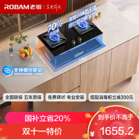 老板(Robam)57B9A-D2P双灶一级能效 5.2kW 智能大火力 防干烧易清洁钢 嵌入式猛火灶家用灶具 天然气